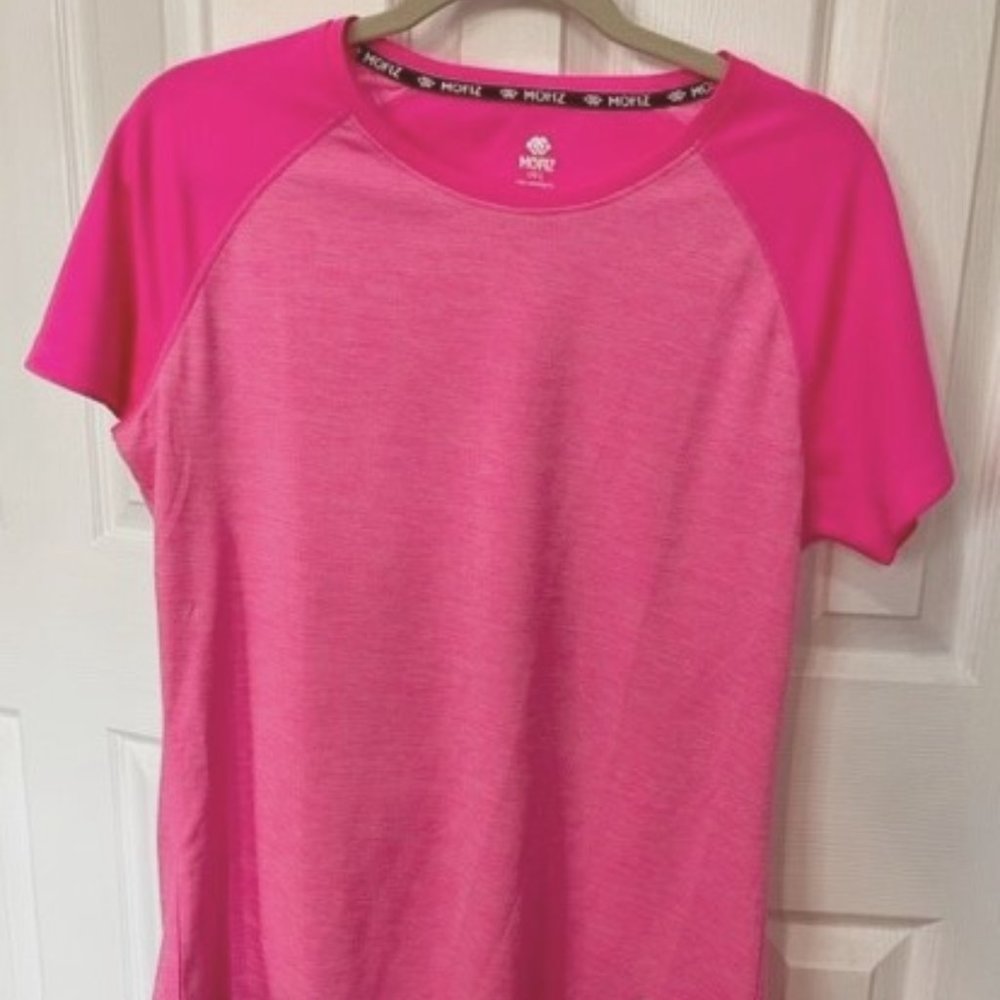 Women's Size Large Pink Raglan Sleeve Activewear Top